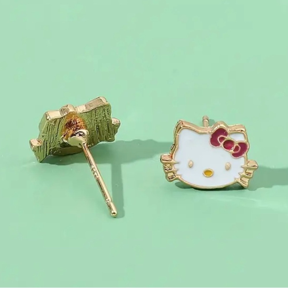 Kawaii Hello Kitty Earrings. Cat Ear Party Jewelry Sanrio Licensed - Picture 2 of 3